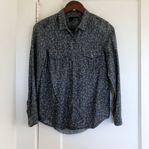 The Kooples Micro Acid Leopard Print Shirt - Picture 2 of 7